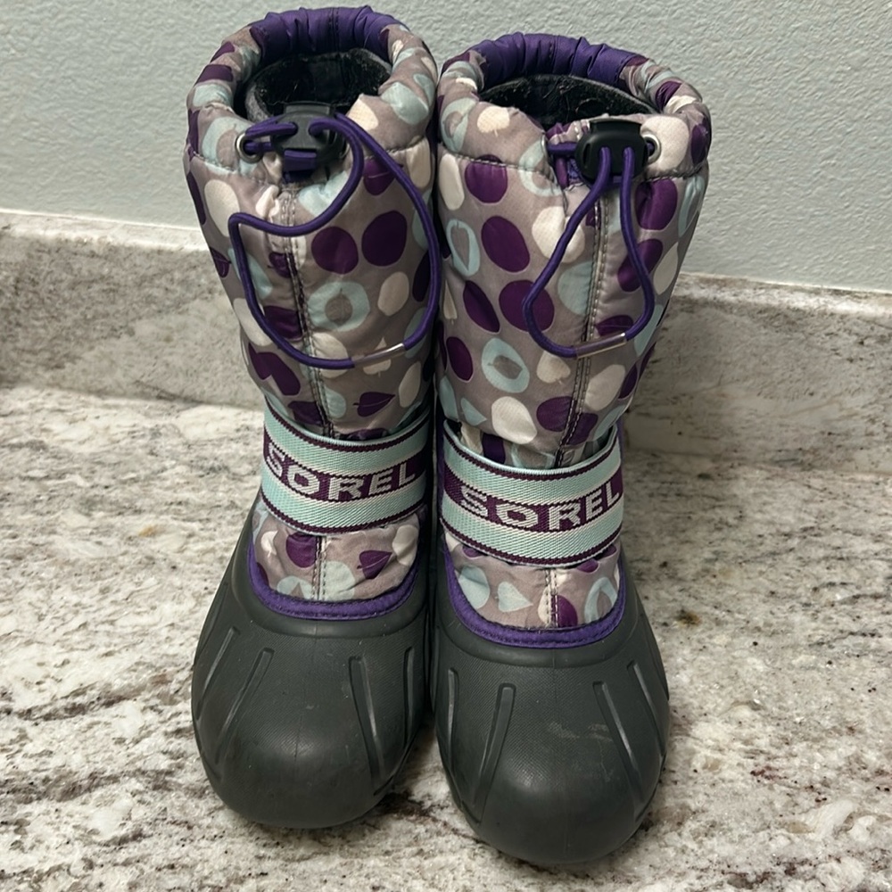 Sorel Kids Purple Polka Dot Snow Boots